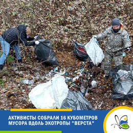 Активисты собрали 16 кубометров мусора вдоль экотропы 